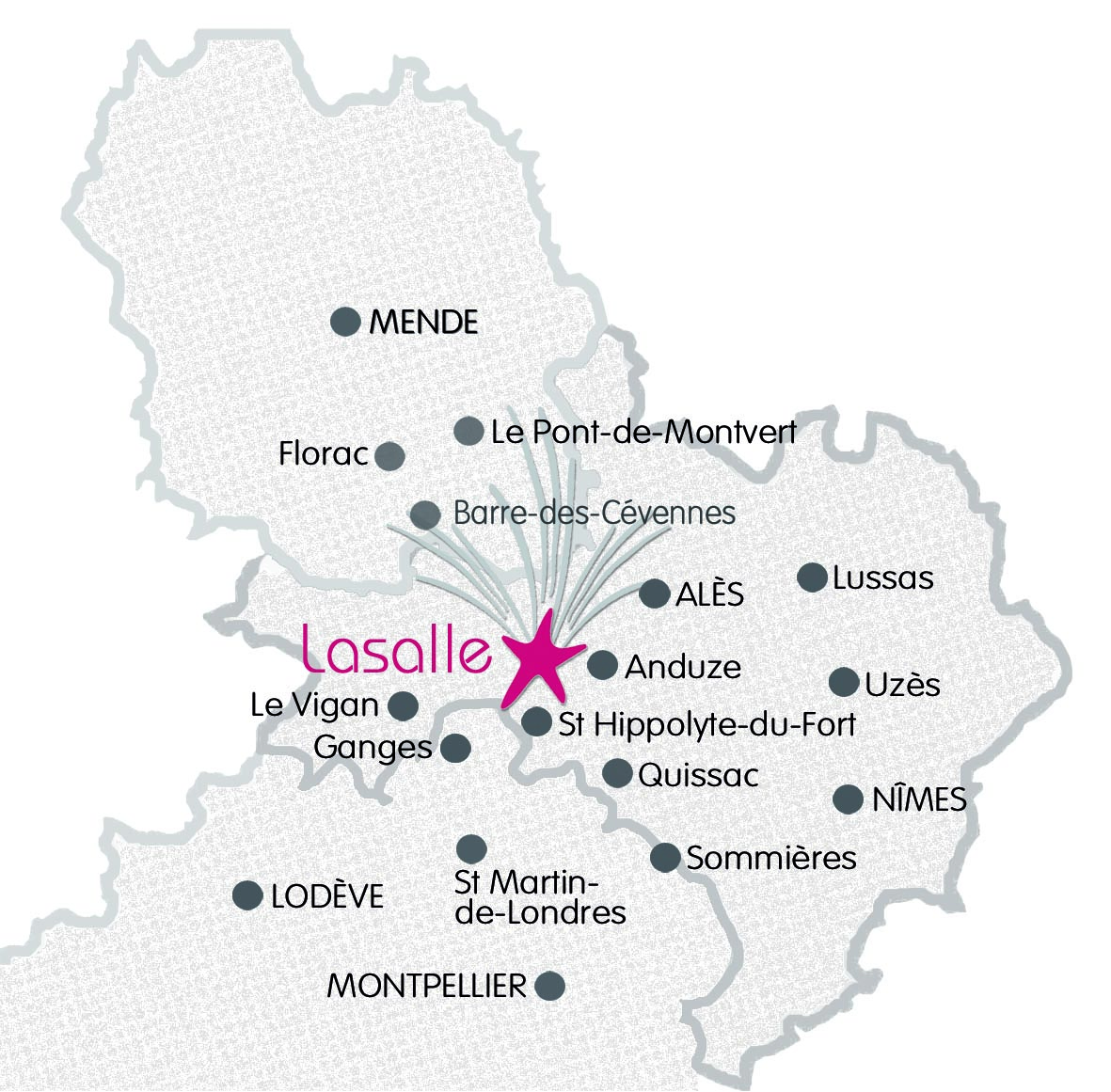 Lasalle et les villes du réseau DOC-Cévennes